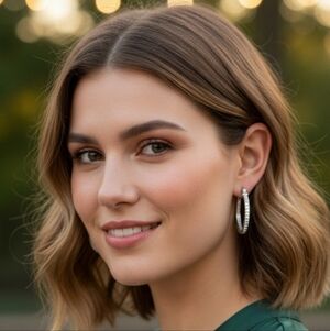 Fashion Elegant Silver Hoop Earrings (EUC)